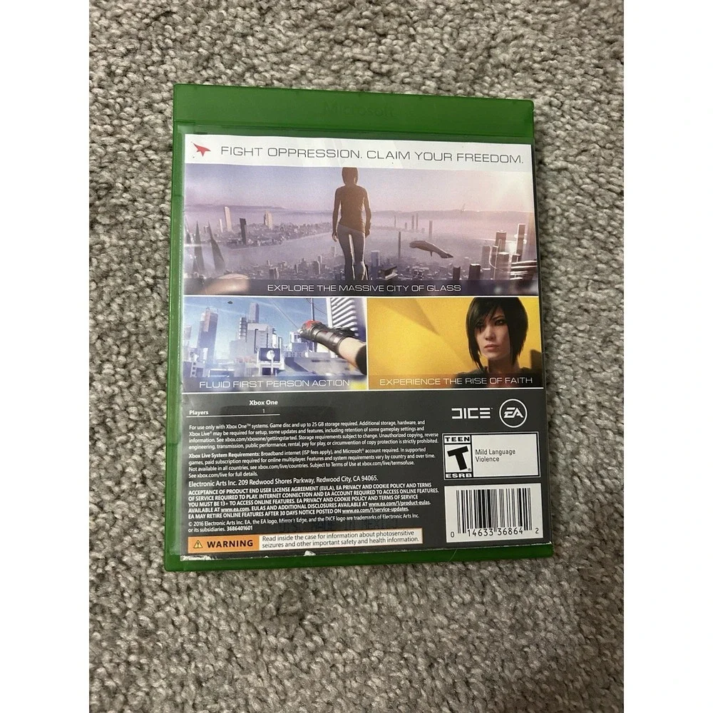 Mirror's Edge Catalyst (Microsoft Xbox One) Excellent Condition CIB With Manual
